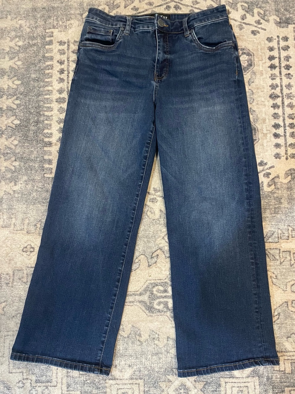 Kut From The Cloth Wide-Leg Cropped Women’s Jeans — Dark Blue